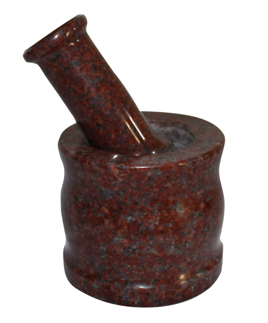 Granite Red Mortar And Pestle 4 inches