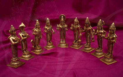 Navagraha idols Brass 5.5 Inches