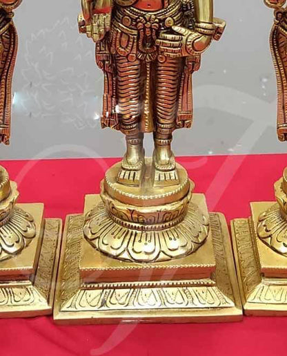 Lord Vishnu Sridevi And Bhodevi Statue Brass 15 Inches