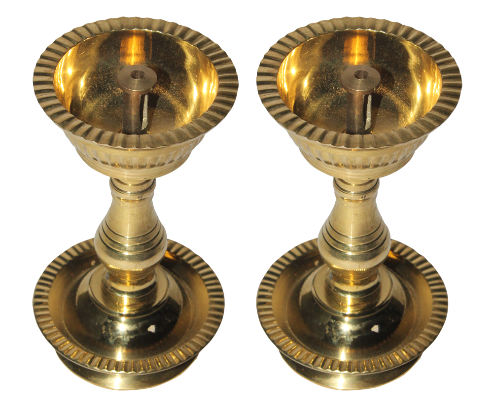 Coolboss Nanda vilakku, 2 Pack, Kerala Brass Oil Lamp