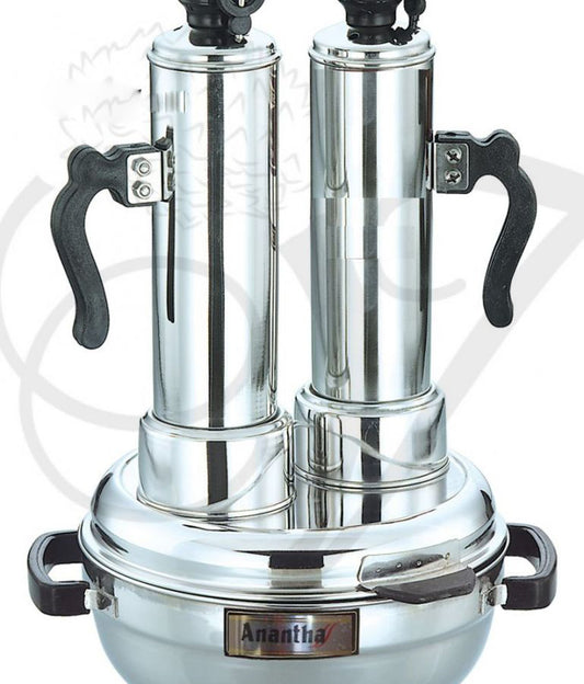 Two Tubes Puttu Maker Steel 14 Inches