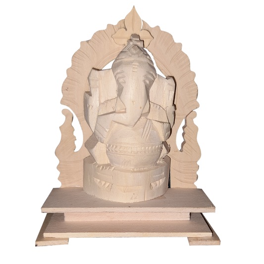 Lord Pillayar Statue Wood 4 inches