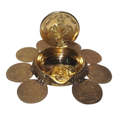 Lakshmi Kubera Vilakku Brass