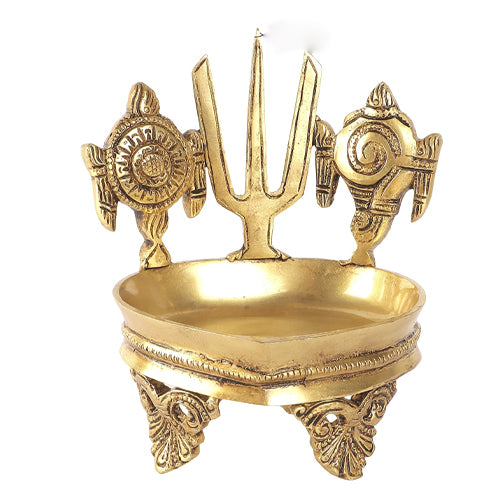 Sangu Chakra Namam Vilakku Brass 5 inches
