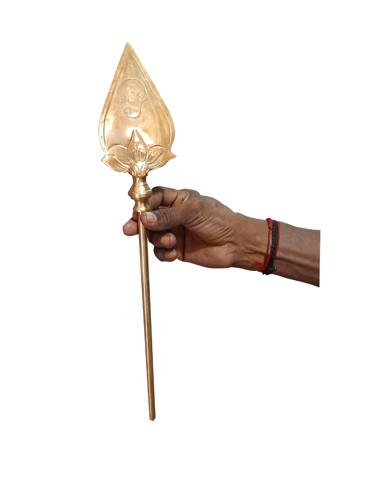 Traditional Lord Murugan Vel, Brass, 45cm, Bhala