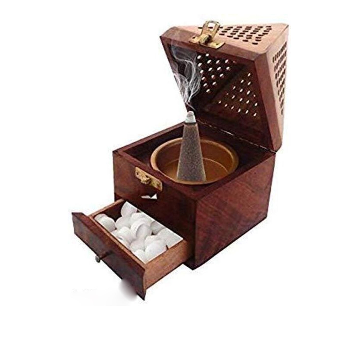 Wooden Triangle Shape Dhoop Pathi Stand 3 inches